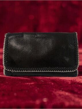 NWOT Black versatile clutch with chain detail trim